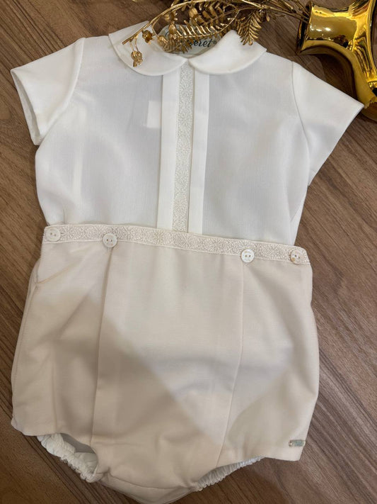 Abito Battesimale bianco e BEIGE NISERET