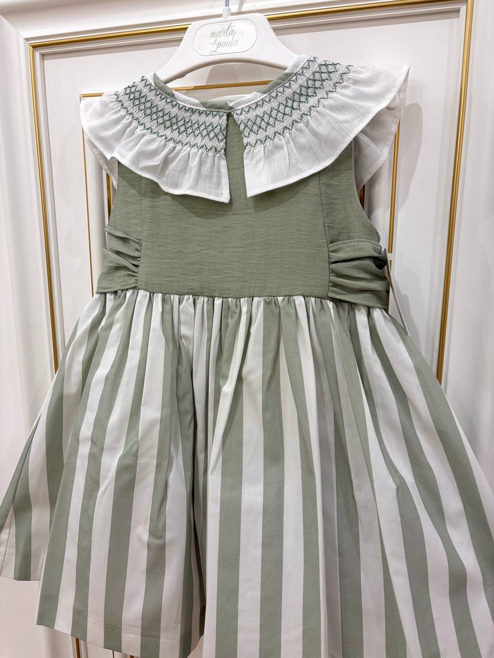 Abito VERDE COLLO PUNTO SMOCK MARTA Y PAULA