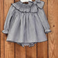Vestito BLU PUNTO SMOCK Valentina bebès