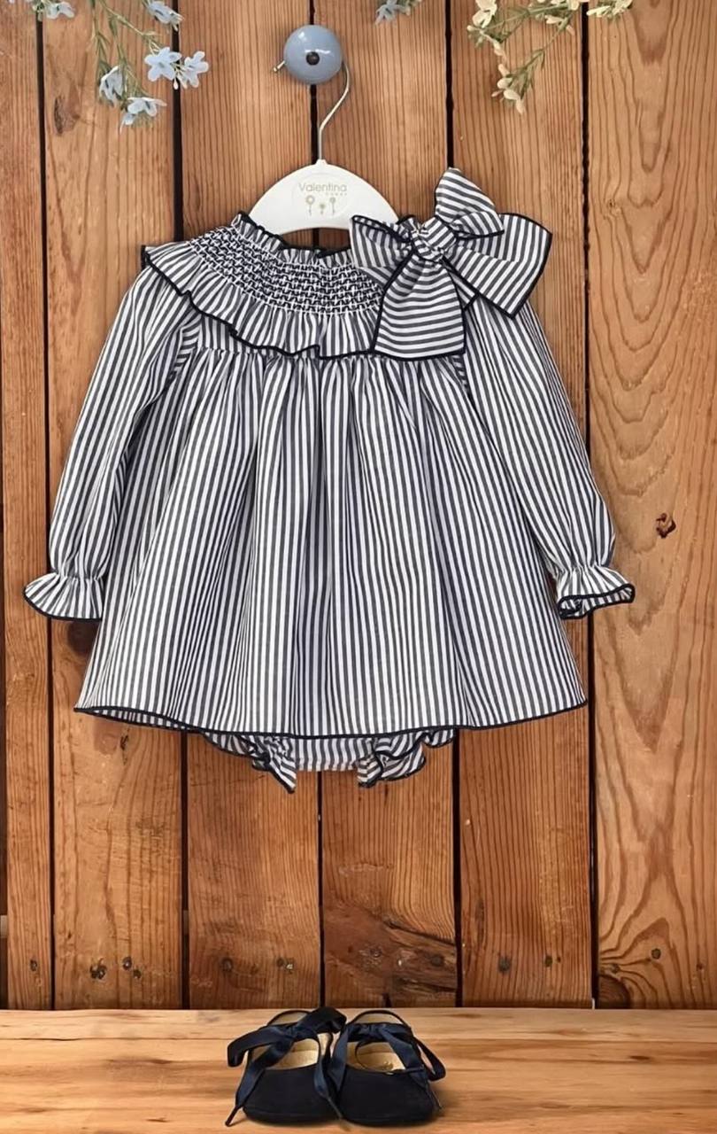 Vestito BLU PUNTO SMOCK Valentina bebès