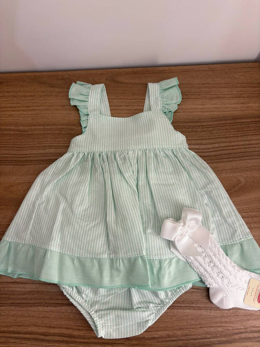 ABITINO A RIGHE VERDE ACQUA BABY FASHION