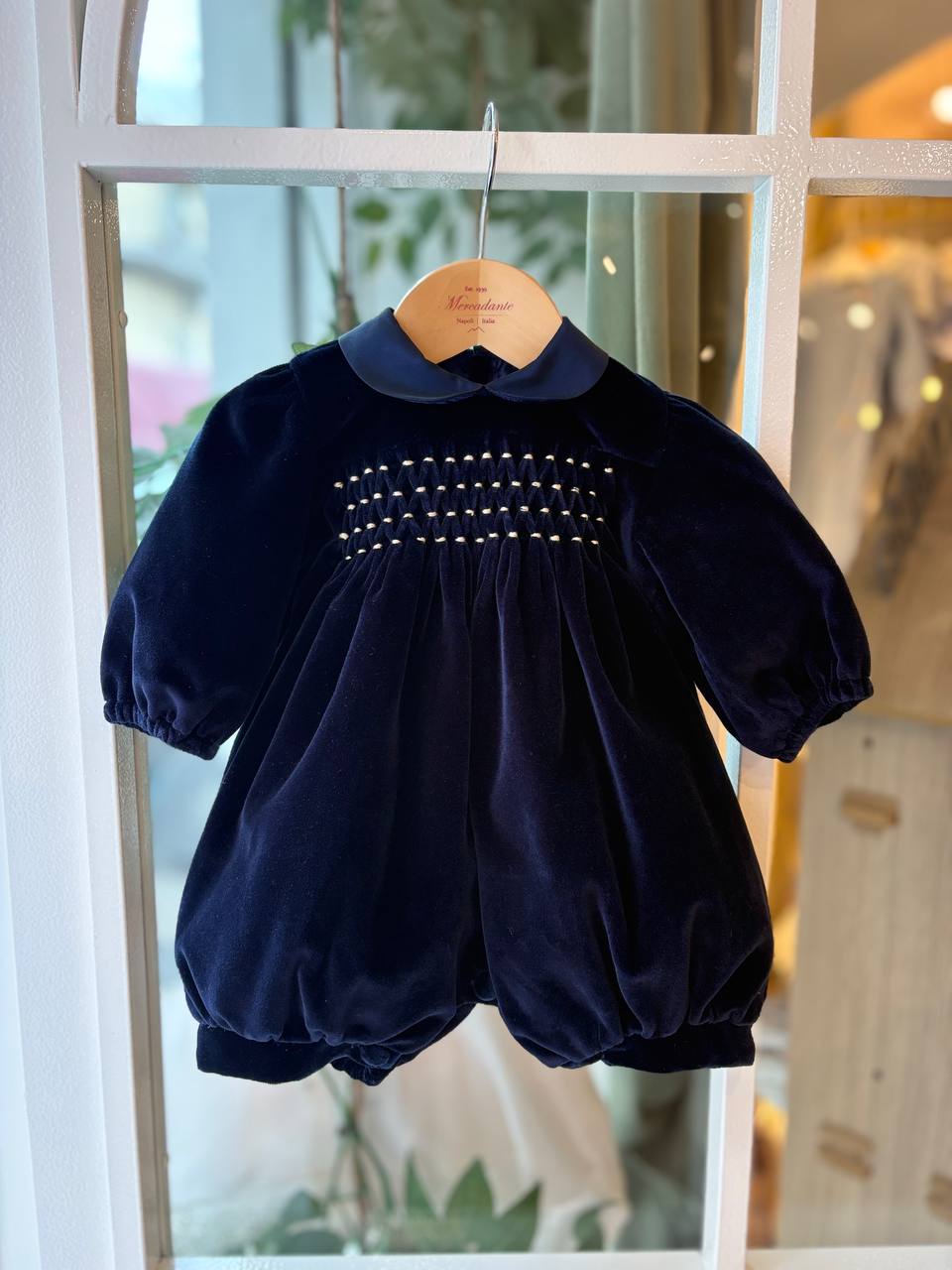 PAGLIACCETTO PUNTO SMOCK BLU MERCADANTE
