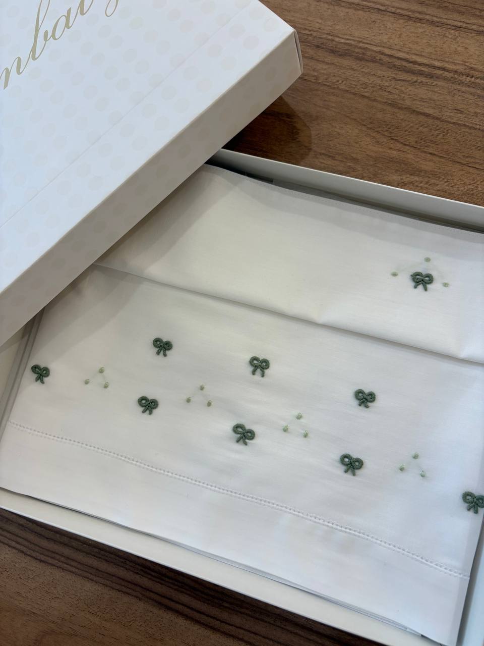 Lenzuolino FIOCCHI BIANCO E VERDE ARTIGIANBABY