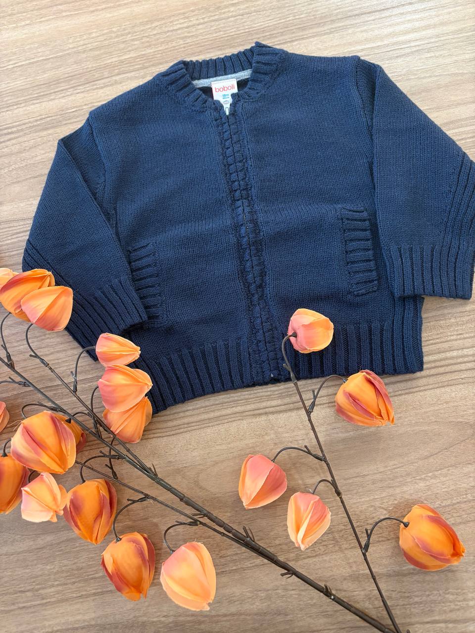Cardigan CON ZIP BLU BOBOLI