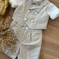 Completo ELEGANTE CON GILET BIANCO& TORTORA BABY A.