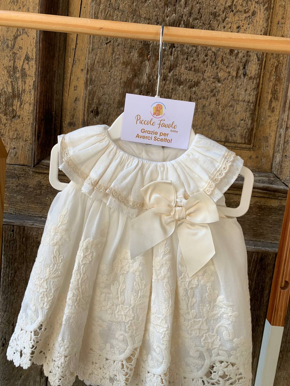 Abito Pizzo San Gallo Cream Valentina bebès