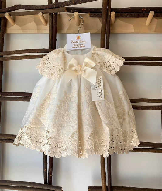 VESTITINO IN PIZZO PANNA VALENTINA BEBES