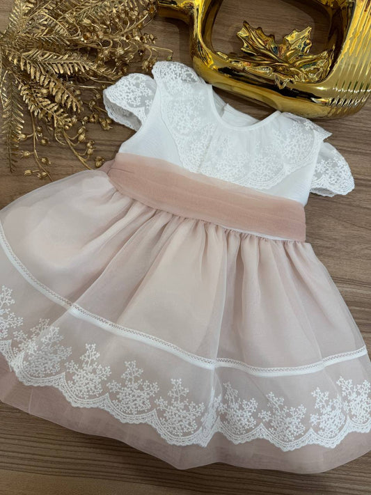 Abito Battesimale RICAMATO ROSA CHARO
