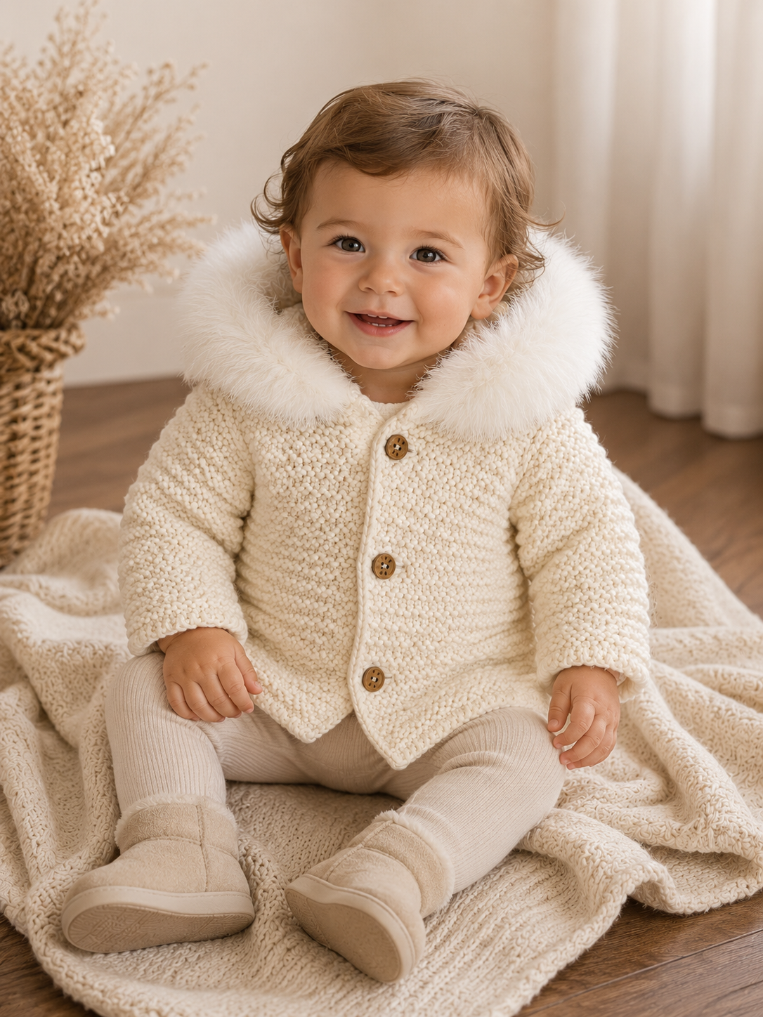 Cardigan IN ECO-PELLICCIA PANNA PAZ RODRIGUEZ