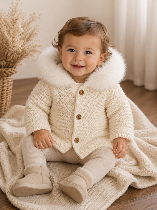 Cardigan IN ECO-PELLICCIA PANNA PAZ RODRIGUEZ