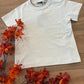 T-shirt BIANCA CON GIROCOLLO BEIGE SARABANDA